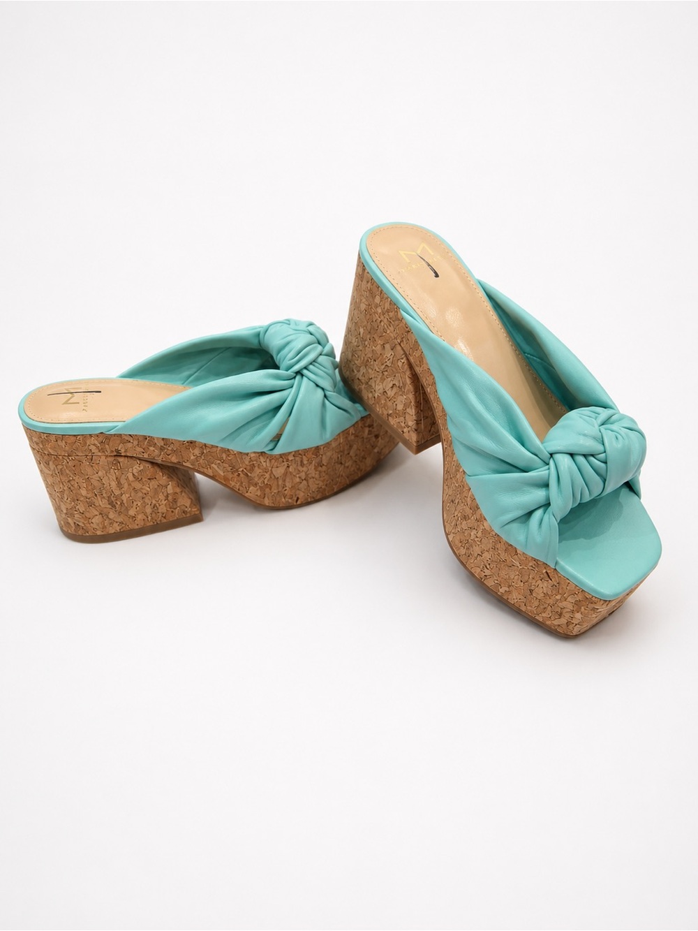 Cork Platform Sandal size 5.5 in Mint Turquoise